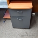 Maple and Grey Corner Desk with Storage and P Top